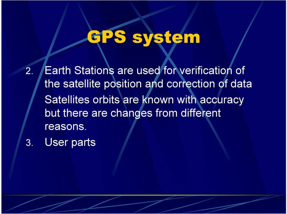 satellite position and correction of data