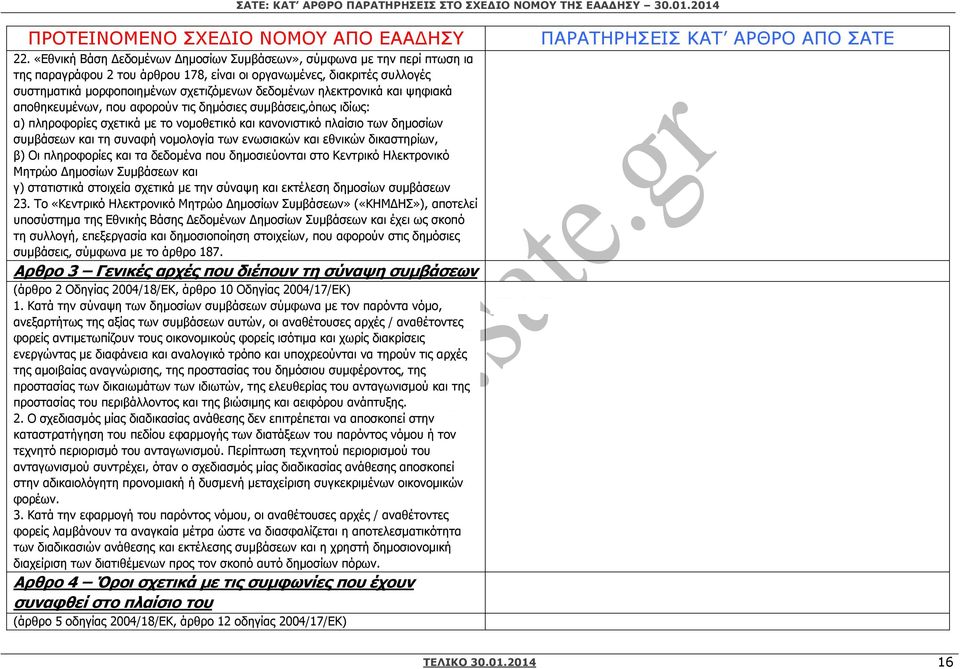 των ενωσιακών και εθνικών δικαστηρίων, β) Οι πληροφορίες και τα δεδοµένα που δηµοσιεύονται στο Κεντρικό Ηλεκτρονικό Μητρώο ηµοσίων Συµβάσεων και γ) στατιστικά στοιχεία σχετικά µε την σύναψη και