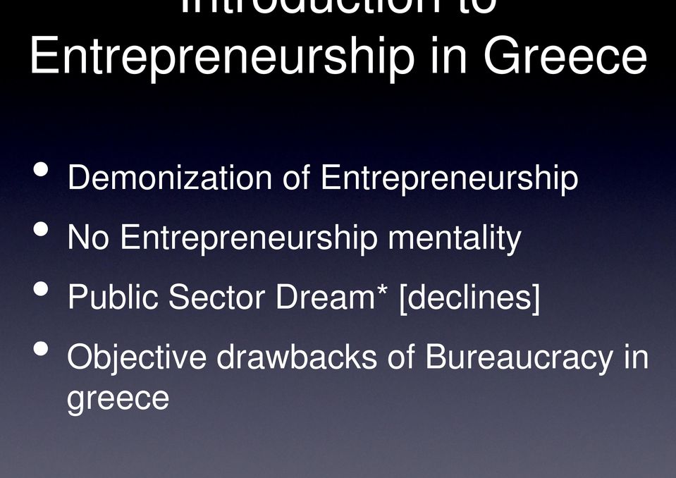 Entrepreneurship mentality Public Sector