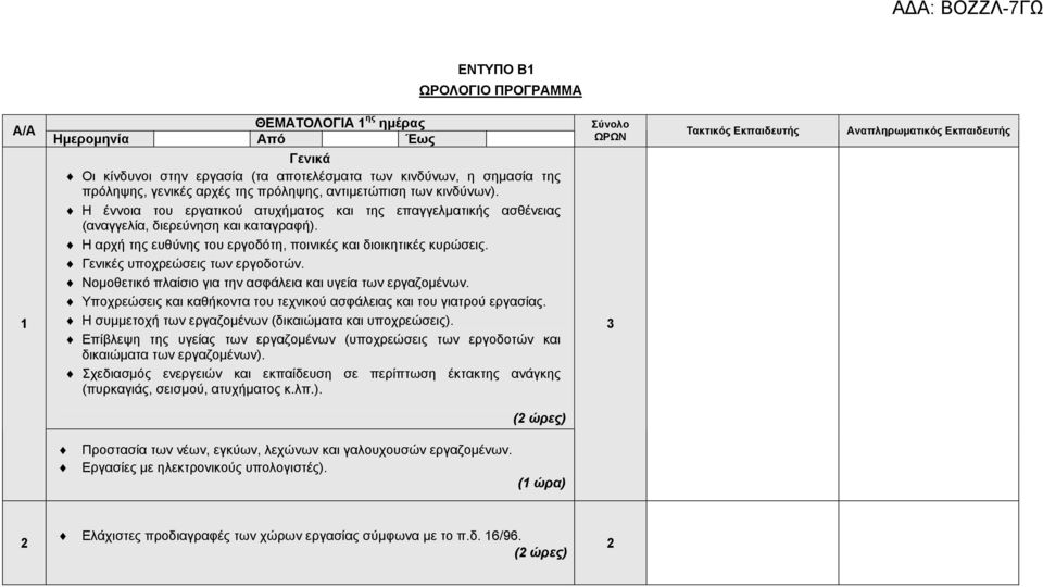 Η αρχή της ευθύνης του εργοδότη, ποινικές και διοικητικές κυρώσεις. Γενικές υποχρεώσεις των εργοδοτών. Νοµοθετικό πλαίσιο για την ασφάλεια και υγεία των εργαζοµένων.