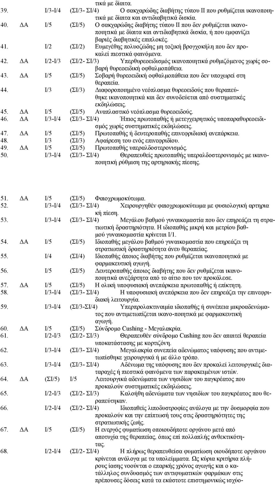 Ι/2 (ΣΙ/2) Ευμεγέθης πολυοζώδης μη τοξική βρογχοκήλη που δεν προκαλεί πιεστικά φαινόμενα. 42.