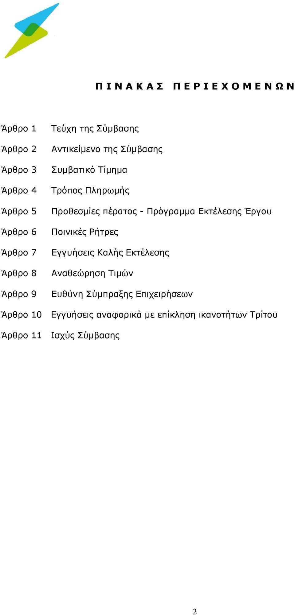 πέρατος - Πρόγραμμα Εκτέλεσης Έργου Ποινικές Ρήτρες Εγγυήσεις Καλής Εκτέλεσης Αναθεώρηση Τιμών Ευθύνη