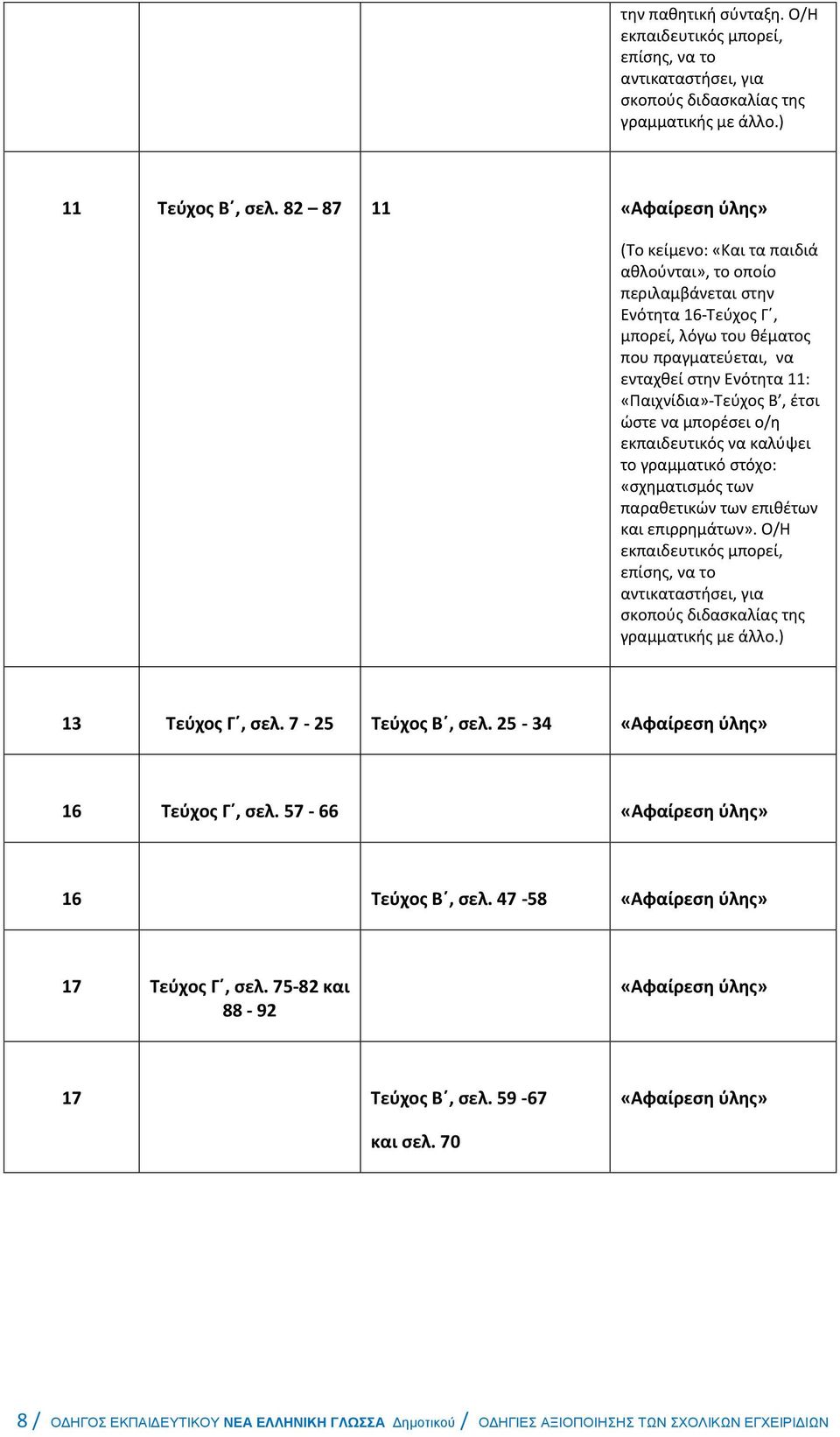 ώστε να μπορέσει ο/η εκπαιδευτικός να καλύψει το γραμματικό στόχο: «σχηματισμός των παραθετικών των επιθέτων και επιρρημάτων».