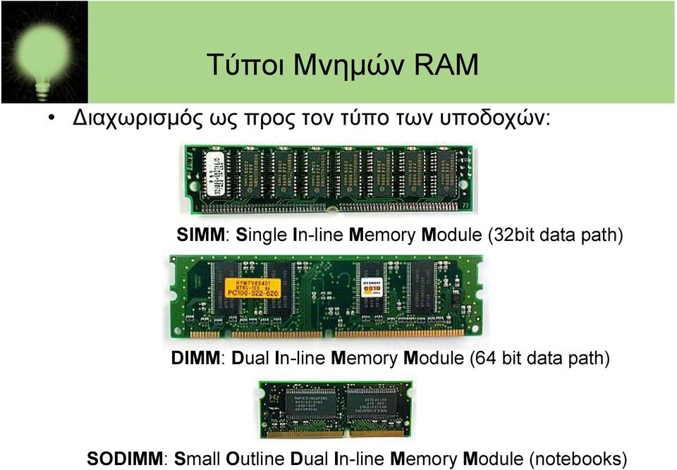 path) DIMM: Dual In-line Memory Module (64 bit data