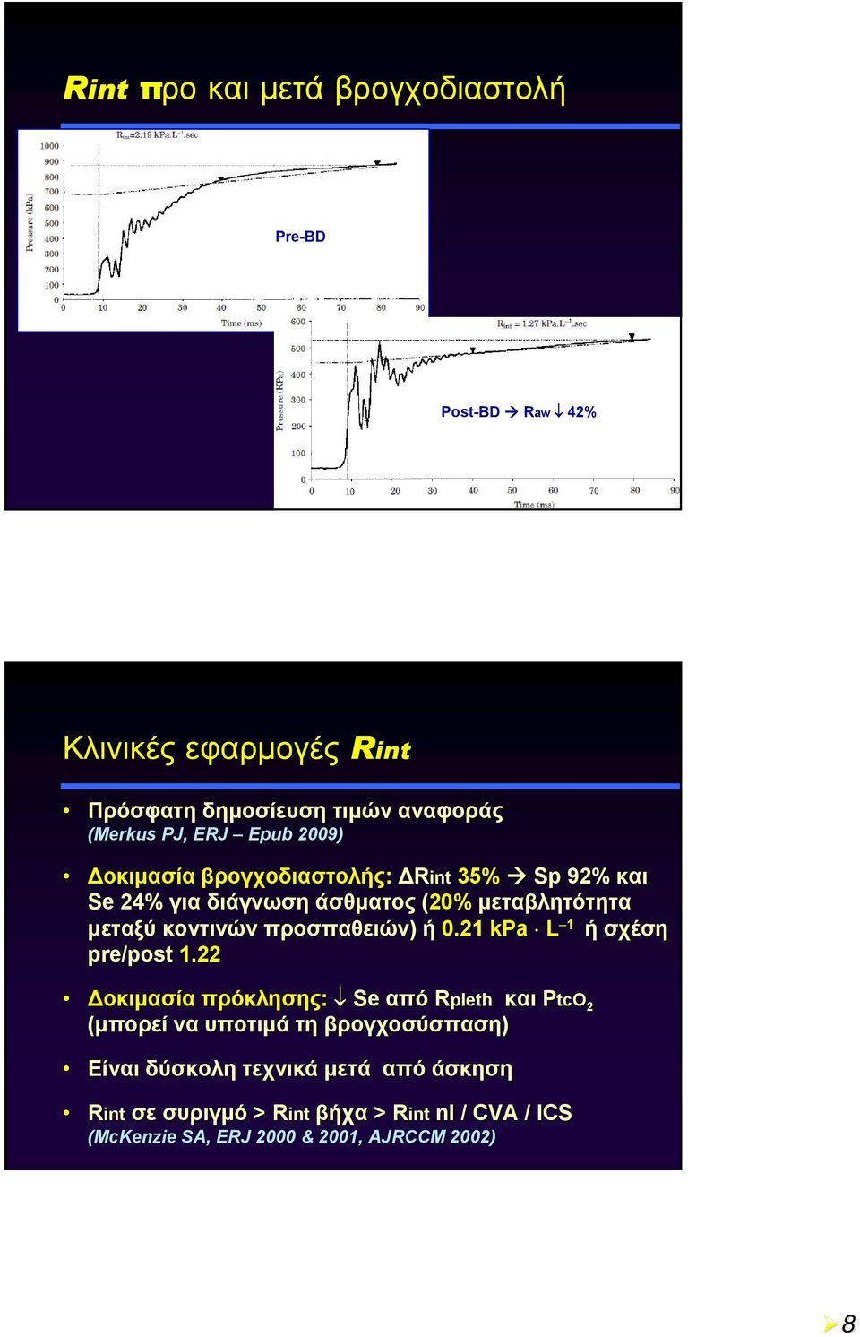 προσπαθειών) ή 0.21 kpa L 1 ή σχέση pre/post 1.