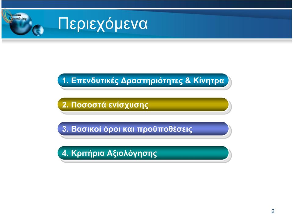 Κίνητρα 2. 2. Ποσοστά ενίσχυσης 3.