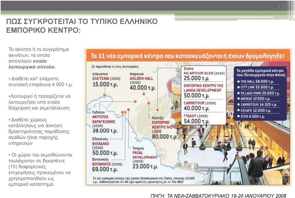 Λειτουργεί Λ ί ή προορίζεται να λειτουργήσει υπό ενιαία διαχείριση και εκμετάλλευση ιαθέτει χώρους κατάλληλους για άσκηση δραστηριότητας