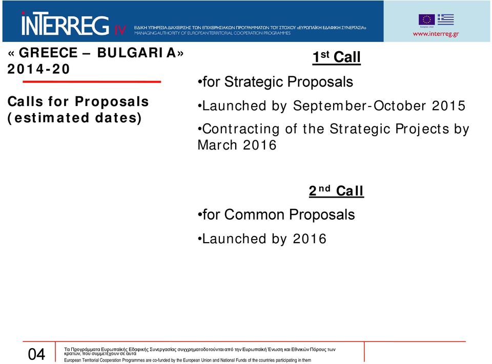 2015 Contracting of the Strategic Projects by March