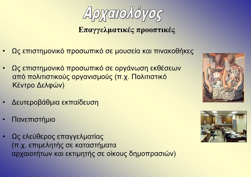 Πολιτιστικό Κέντρο Δελφών) Δευτεροβάθμια εκπαίδευση Πανεπιστήμιο Ως ελεύθερος
