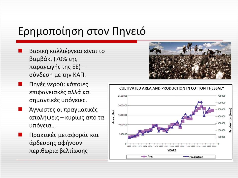 Πηγές νερού: κάποιες επιφανειακές αλλά και σημαντικές υπόγειες.