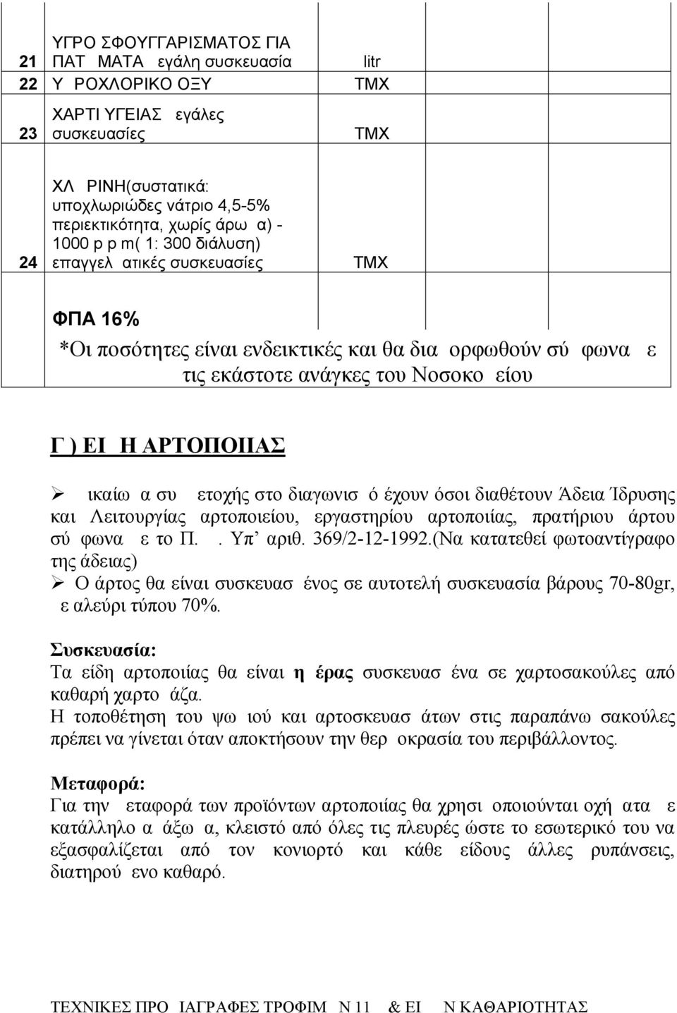 στο διαγωνισμό έχουν όσοι διαθέτουν Άδεια Ίδρυσης και Λειτουργίας αρτοποιείου, εργαστηρίου αρτοποιίας, πρατήριου άρτου σύμφωνα με το Π. Δ. Υπ αριθ. 369/2-12-1992.