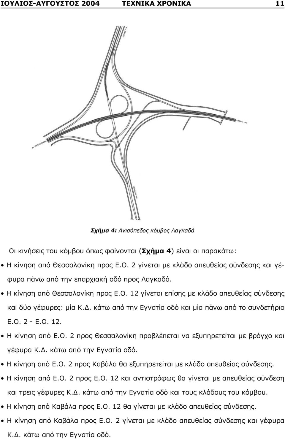 Δ. κάτω από την Εγνατία οδό. Η κίνηση από Ε.Ο. 2 προς Καβάλα θα εξυπηρετείται με κλάδο απευθείας σύνδεσης. Η κίνηση από Ε.Ο. 2 προς Ε.Ο. 12 και αντιστρόφως θα γίνεται με απευθείας σύνδεση και τρεις γέφυρες Κ.
