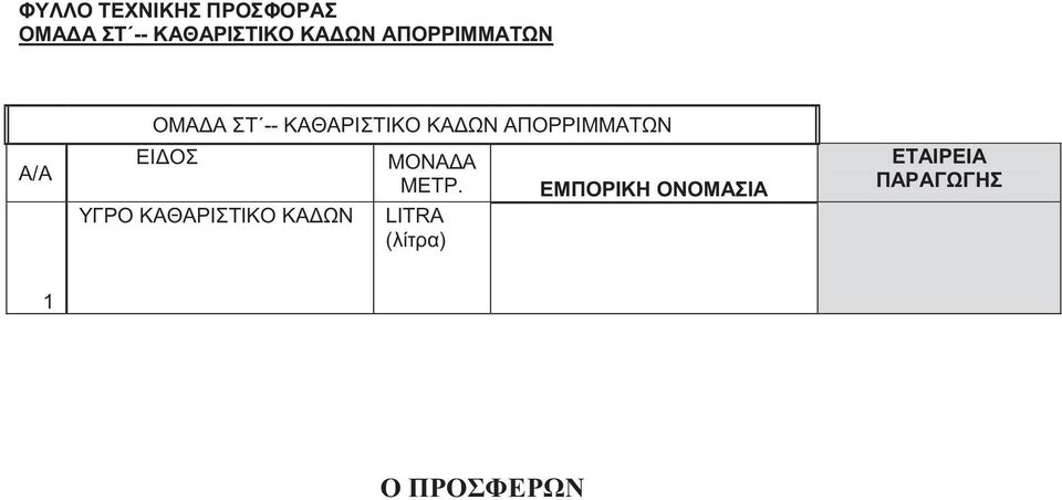 ΚΑΘΑΡΙΣΤΙΚΟ ΚΑΔΩΝ ΜΕΤΡ.