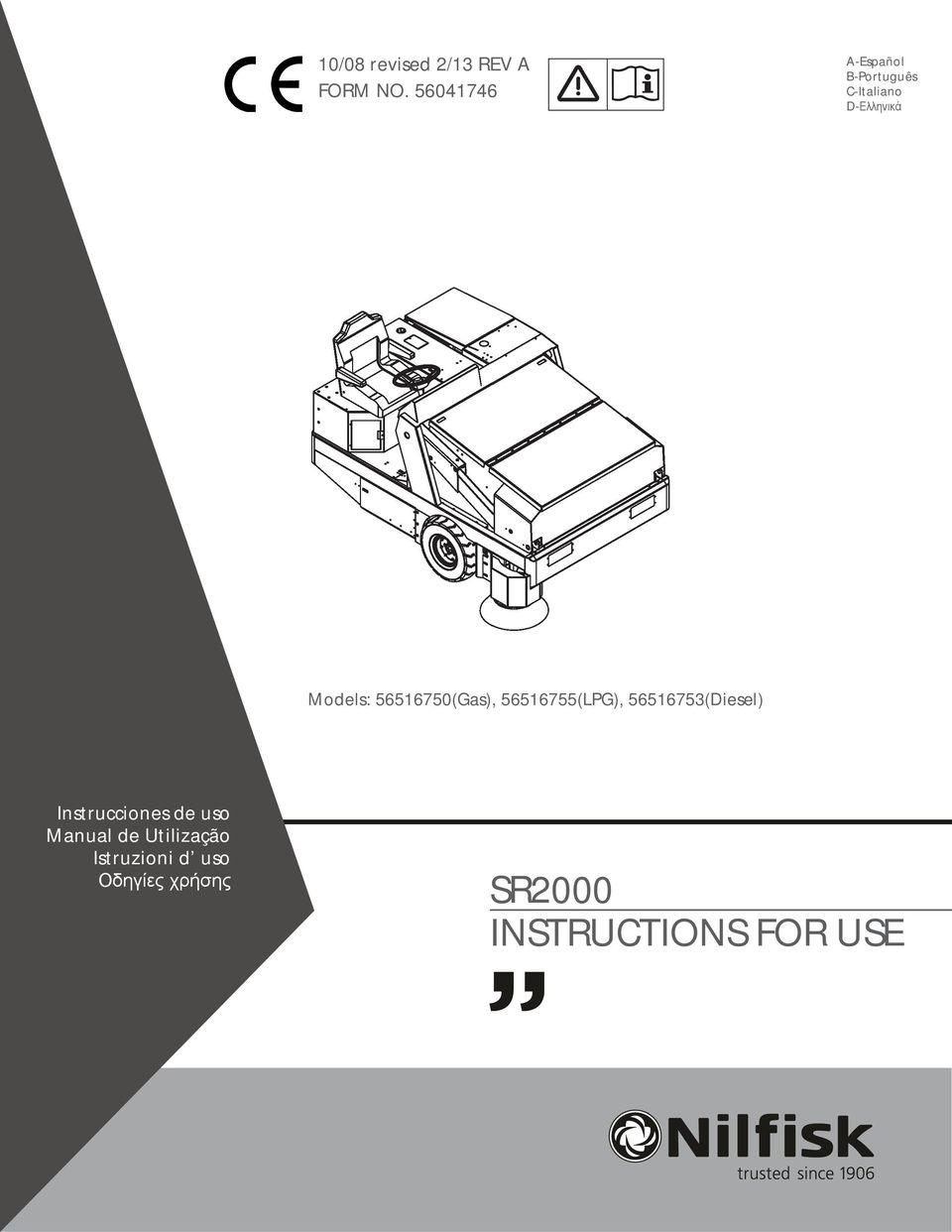 56516750(Gas), 56516755(LPG), 56516753(Diesel) Instrucciones