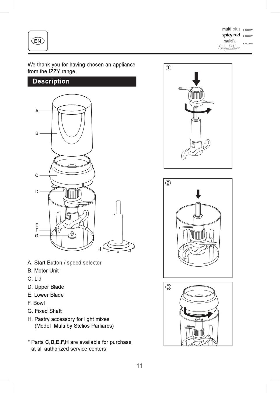 Bowl G. Fixed Shaft H.