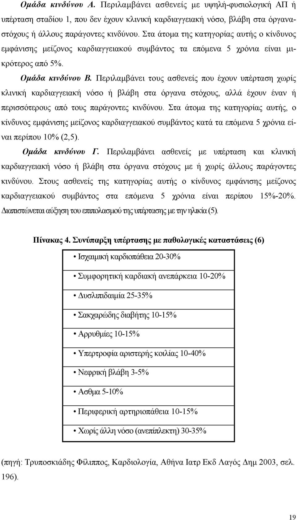 Περιλαµβάνει τους ασθενείς που έχουν υπέρταση χωρίς κλινική καρδιαγγειακή νόσο ή βλάβη στα όργανα στόχους, αλλά έχουν έναν ή περισσότερους από τους παράγοντες κινδύνου.