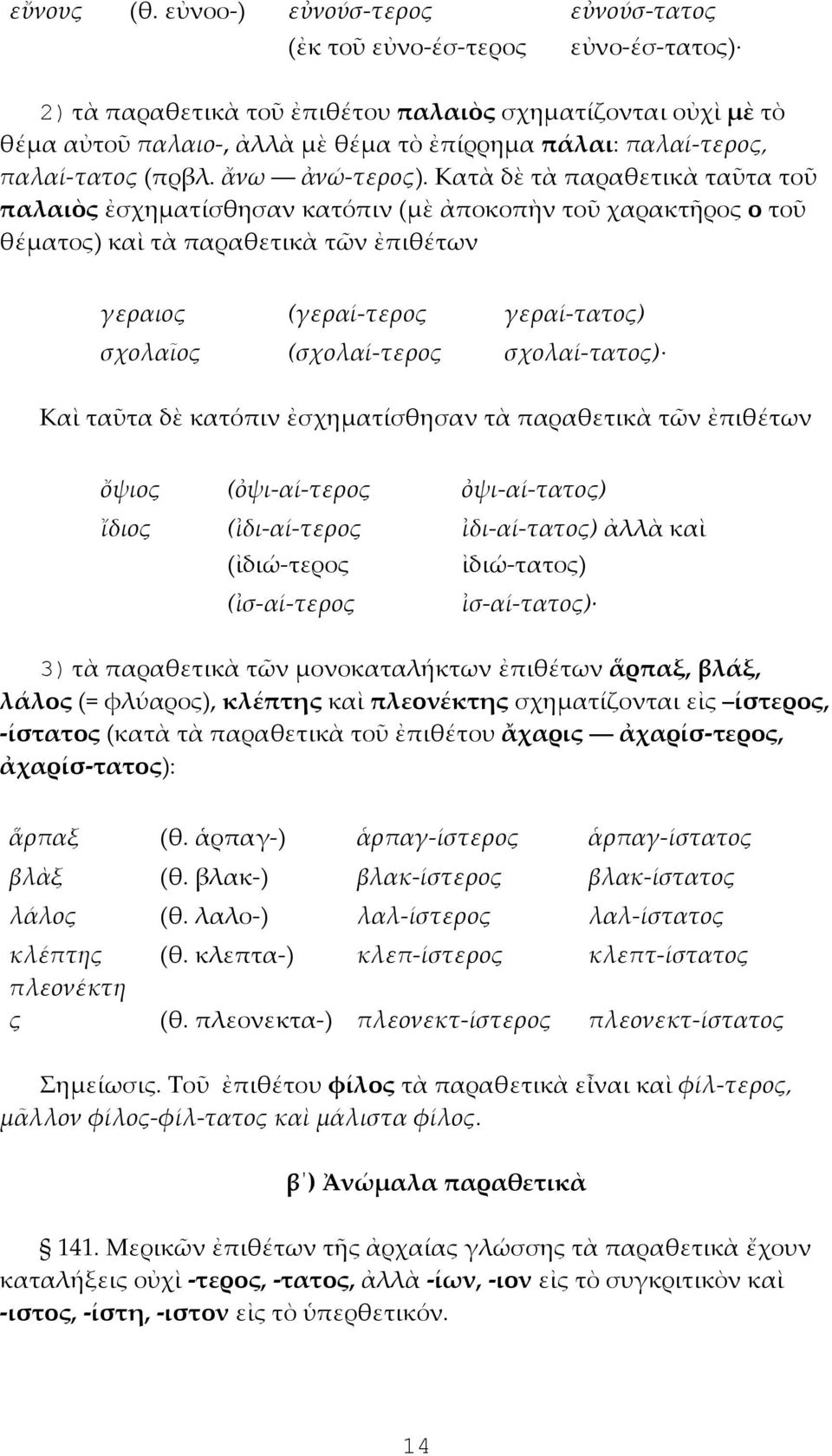 παλαί-τατος (πρβλ. ἄνω ἀνώ-τερος).