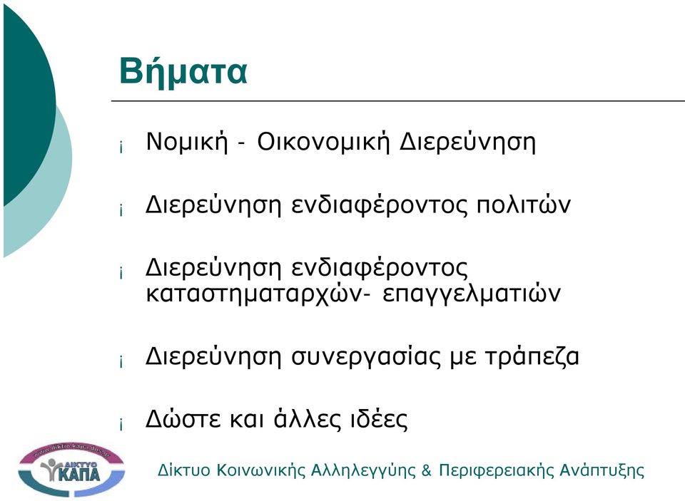 ενδιαφέροντος καταστηματαρχών- επαγγελματιών