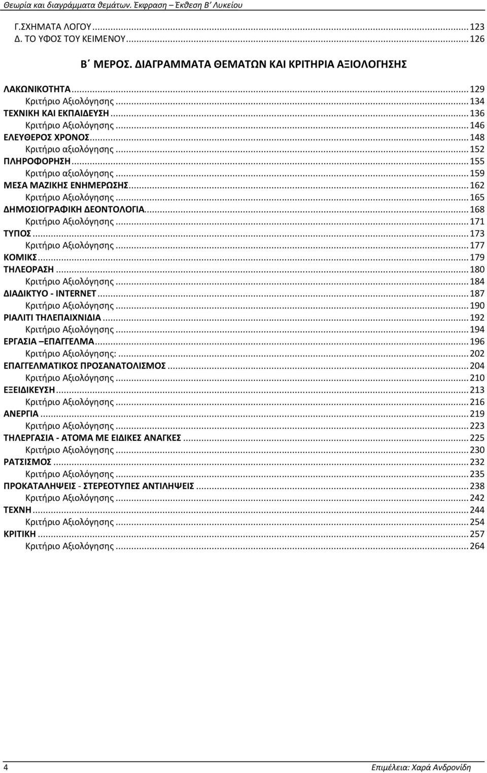 .. 165 ΔΘΜΟΣΛΟΓΑΨΛΚΘ ΔΕΟΝΤΟΛΟΓΛΑ... 168 Κριτιριο Αξιολόγθςθσ... 171 ΤΥΡΟΣ... 173 Κριτιριο Αξιολόγθςθσ... 177 ΚΟΜΛΚΣ... 179 ΤΘΛΕΟΑΣΘ... 180 Κριτιριο Αξιολόγθςθσ... 184 ΔΛΑΔΛΚΤΥΟ - INTERNET.