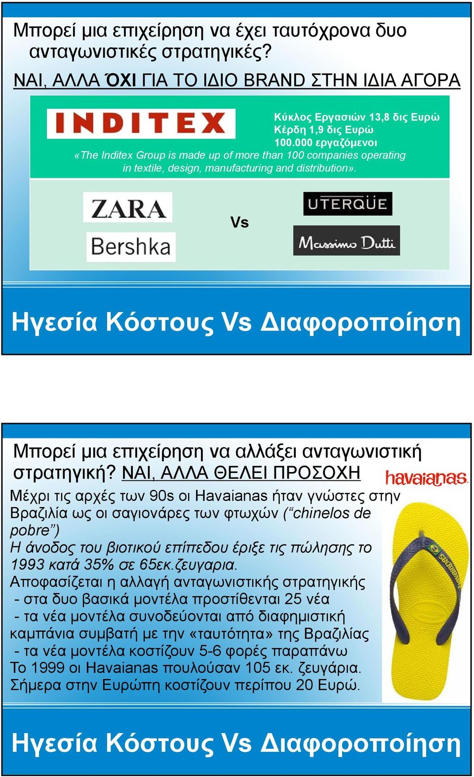 Vs Ηγεσία Κόστους Vs Μπορεί μια επιχείρηση να αλλάξει ανταγωνιστική στρατηγική?