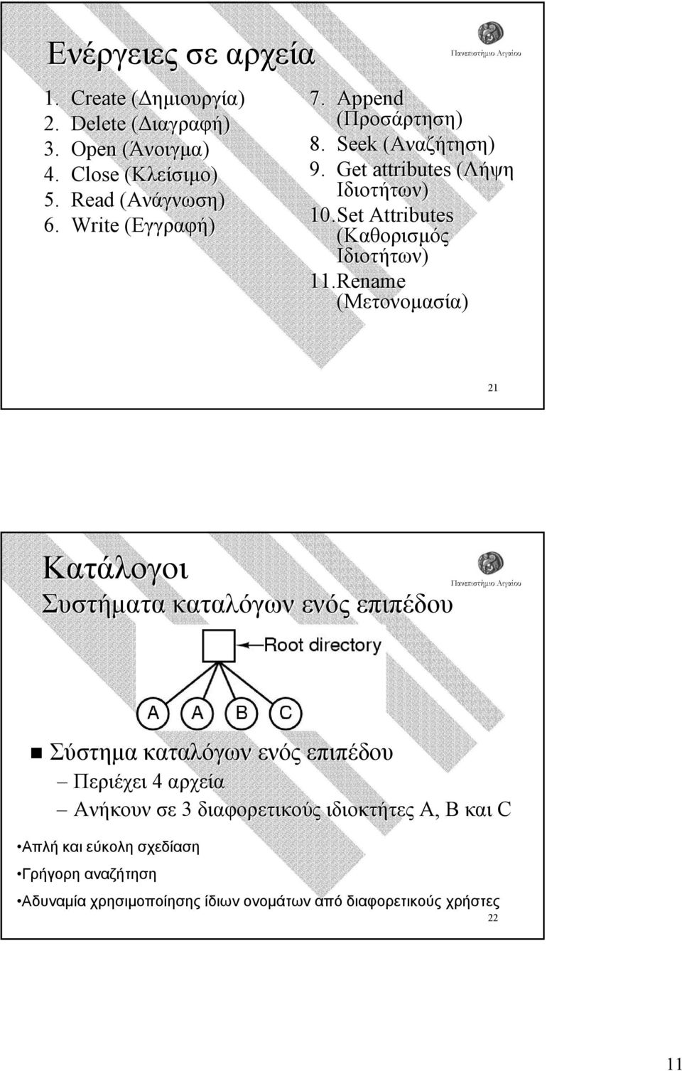 Set Attributes (Καθορισµός Ιδιοτήτων) 11.