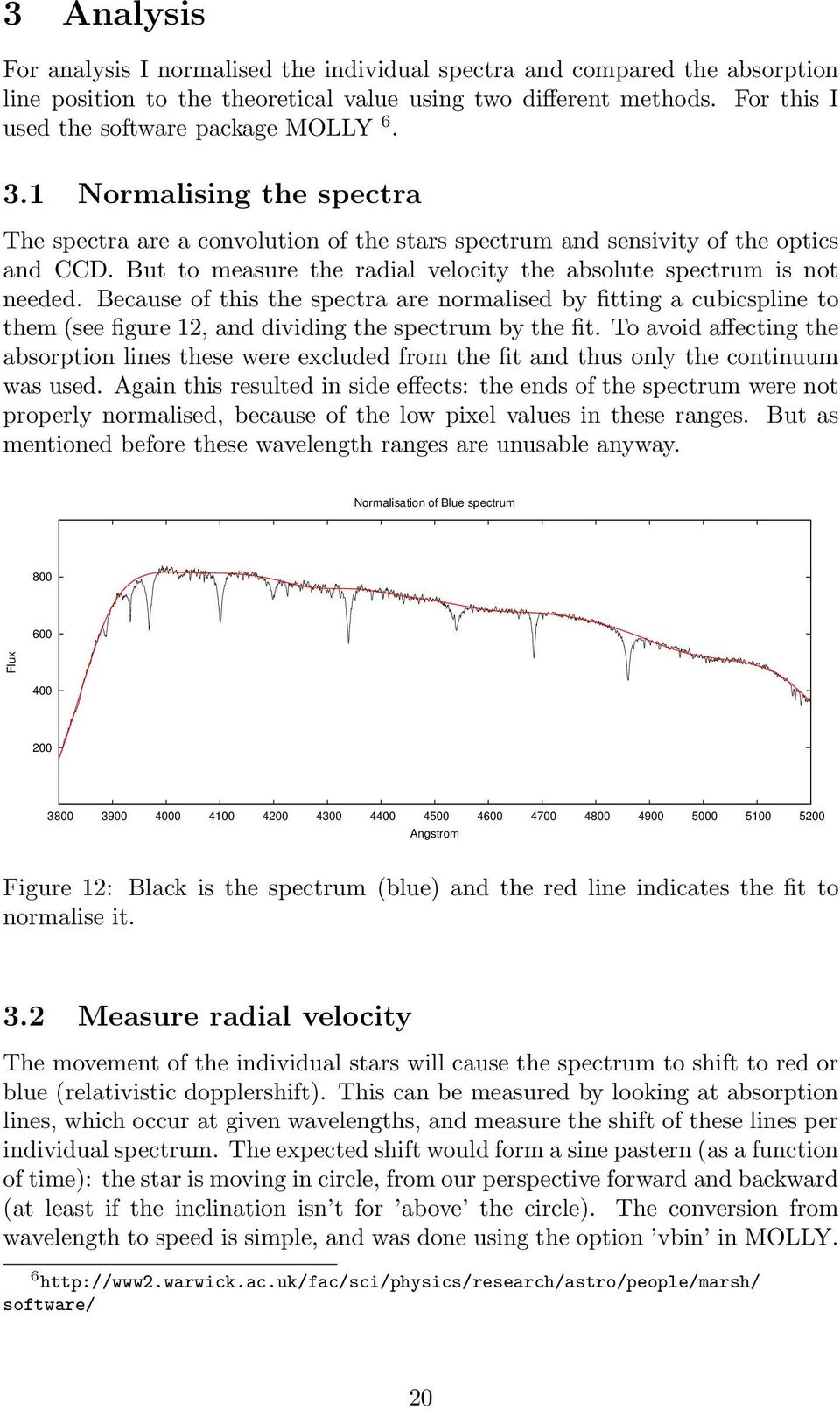 But to measure the radial velocity the absolute spectrum is not needed.