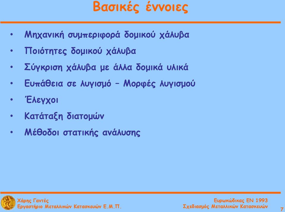 άλλα δομικά υλικά Ευπάθεια σε λυγισμό Μορφές