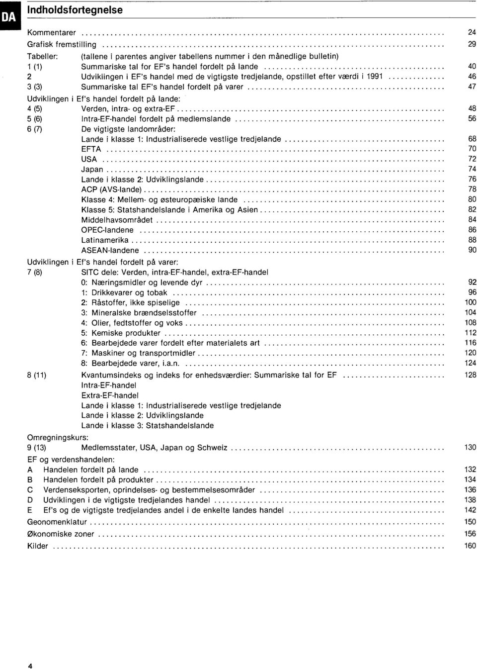 () Intra EF handel fordelt på medlemslande () De vigtigste landområder: Lande i klasse : Industrialiserede vestlige tredjelande EFTA 0 USA Lande i klasse : Udviklingslande ACP (AVS lande) Klasse :