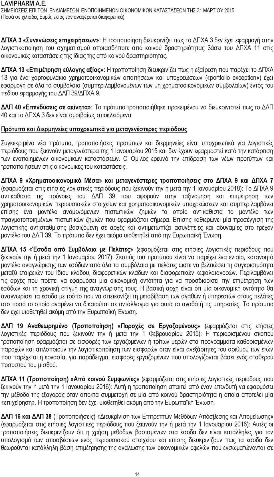 ΓΠΥΑ 13 «Δπηκέηξεζε εύινγεο αμίαο»: Ζ ηξνπνπνίεζε δηεπθξηλίδεη πσο ε εμαίξεζε πνπ παξέρεη ην ΓΠΥΑ 13 γηα έλα ραξηνθπιάθην ρξεκαηννηθνλνκηθψλ απαηηήζεσλ θαη ππνρξεψζεσλ («portfolio exception») έρεη