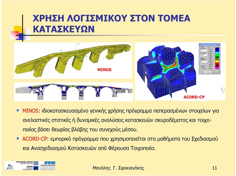 σκυροδέματος και τοιχοποιίας βάσει θεωρίας βλάβης του συνεχούς μέσου.