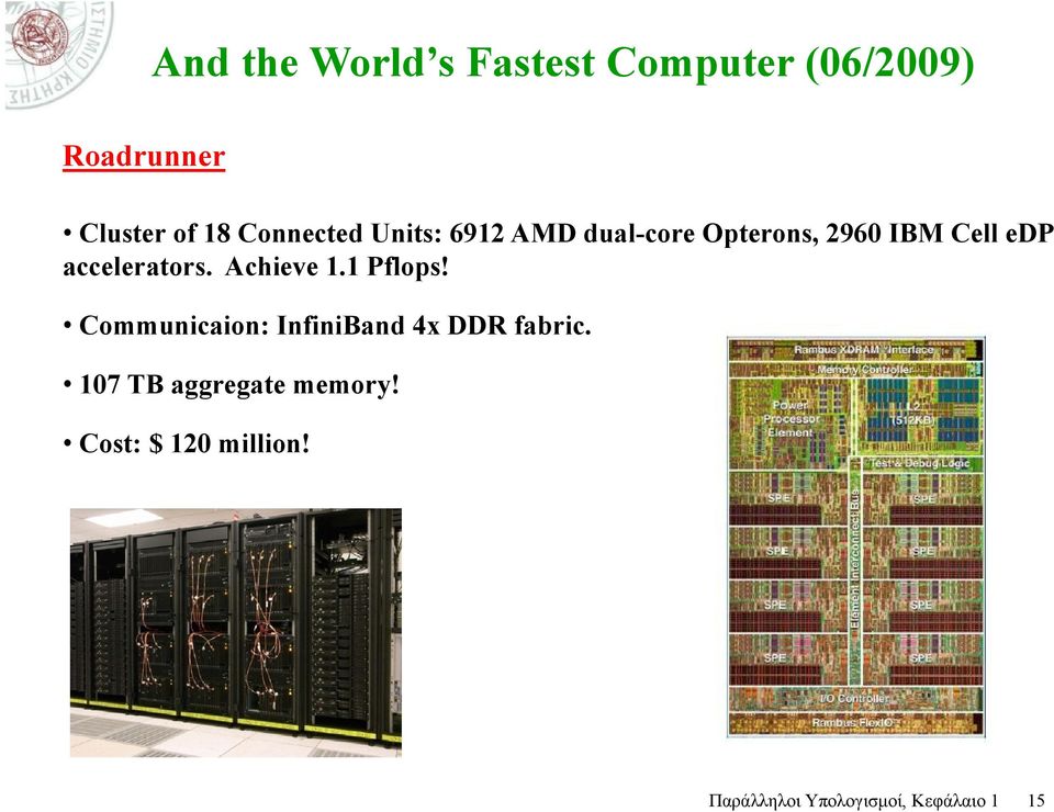 accelerators. Achieve 1.1 Pflops! Communicaion: InfiniBand 4x DDR fabric.