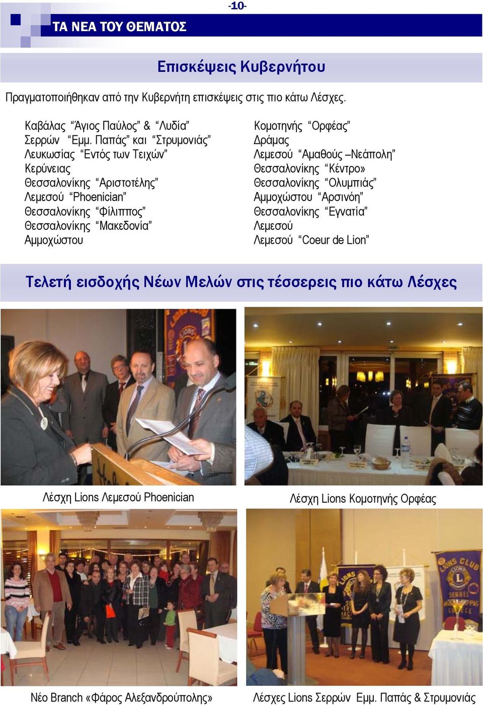 Αμμοχώστου Κομοτηνής Ορφέας Δράμας Λεμεσού Αμαθούς Νεάπολη Θεσσαλονίκης Κέντρο» Θεσσαλονίκης Ολυμπιάς Αμμοχώστου Αρσινόη Θεσσαλονίκης Εγνατία Λεμεσού