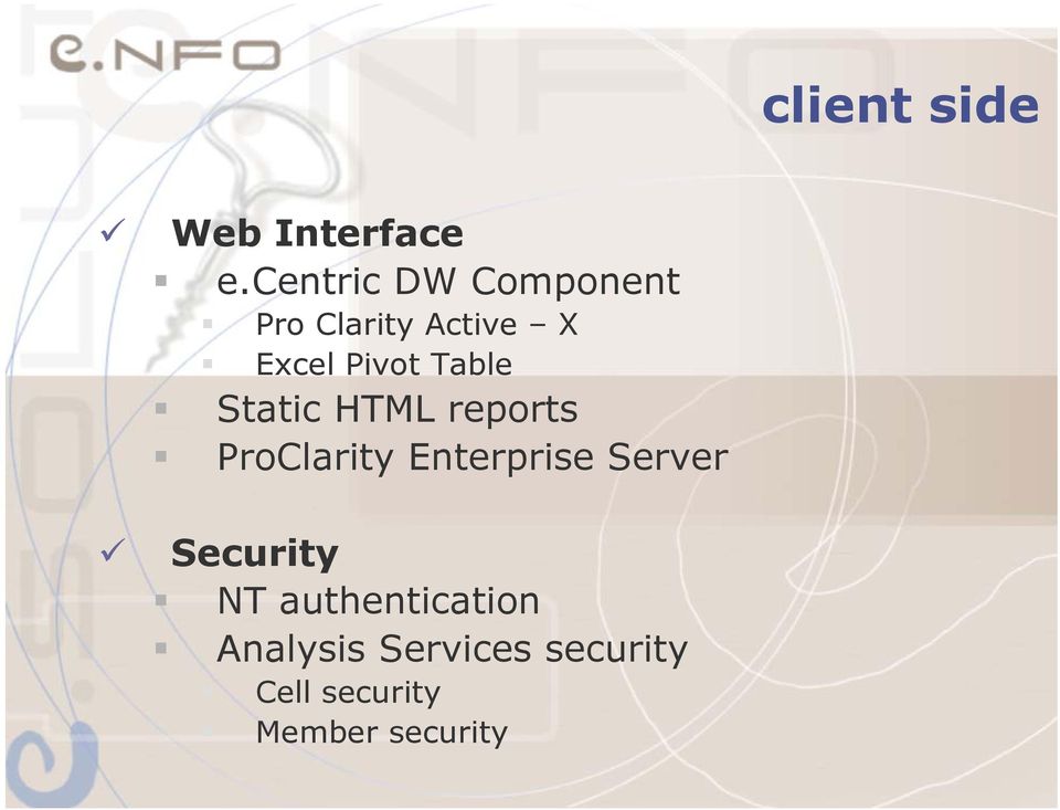 Table Static HTML reports ProClarity Enterprise Server