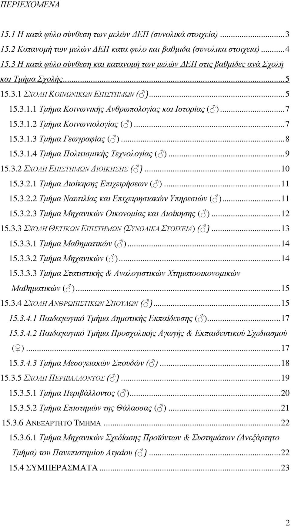 .. Τμήμα Κοινωνιολογίας ( )... 7... Τμήμα Γεωγραφίας ( )... 8... Τμήμα Πολιτισμικής Τεχνολογίας ( )... 9.. ΣΧΟΛΗ ΕΠΙΣΤΗΜΩΝ ΔΙΟΙΚΗΣΗΣ ( )...... Τμήμα Διοίκησης Επιχειρήσεων ( ).