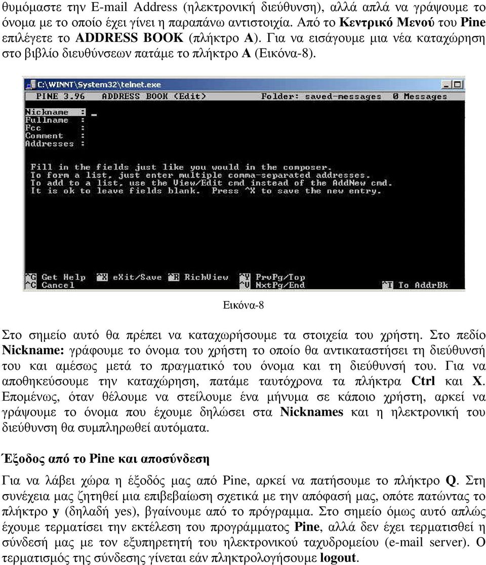 Εικόνα-8 Στο σηµείο αυτό θα πρέπει να καταχωρήσουµε τα στοιχεία του χρήστη.