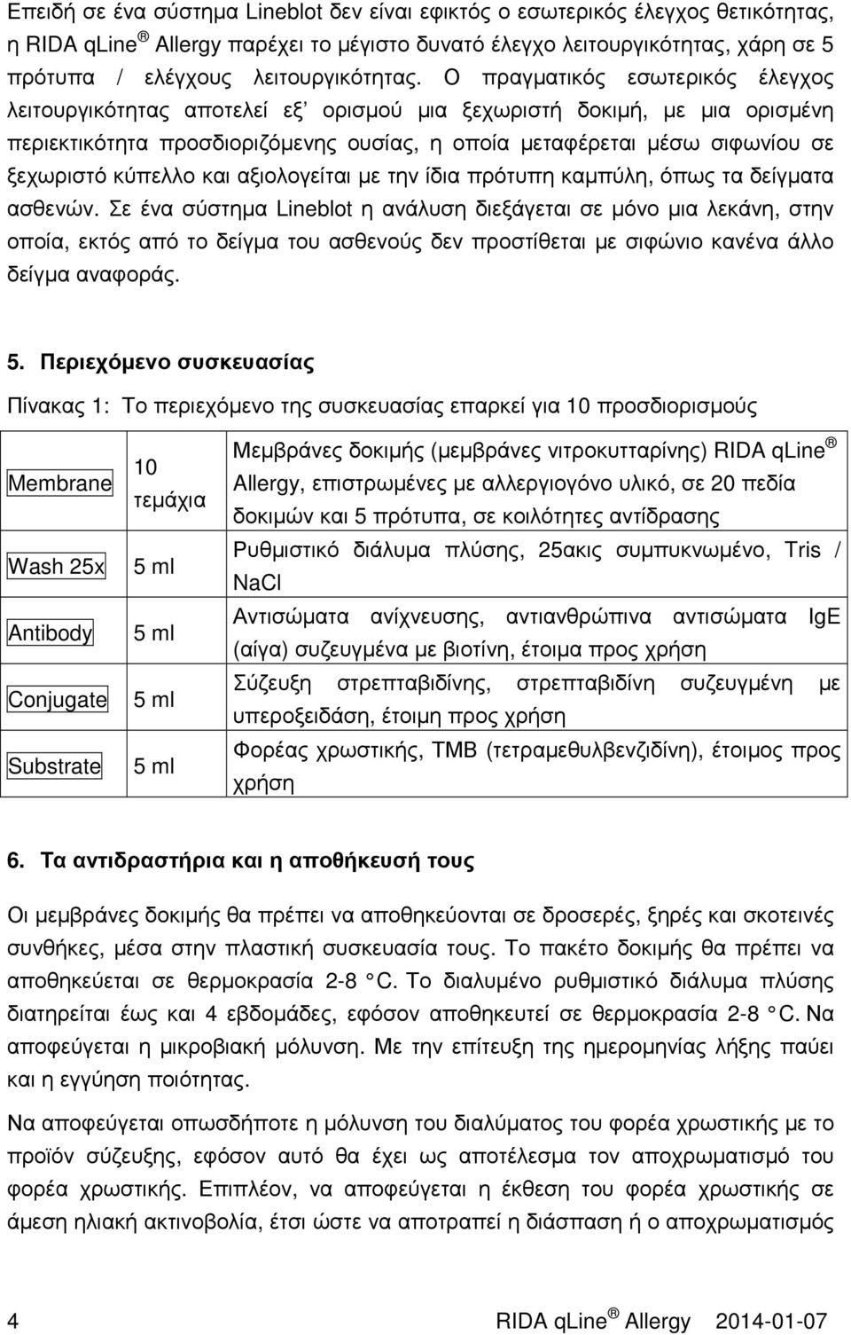 Ο πραγµατικός εσωτερικός έλεγχος λειτουργικότητας αποτελεί εξ ορισµού µια ξεχωριστή δοκιµή, µε µια ορισµένη περιεκτικότητα προσδιοριζόµενης ουσίας, η οποία µεταφέρεται µέσω σιφωνίου σε ξεχωριστό