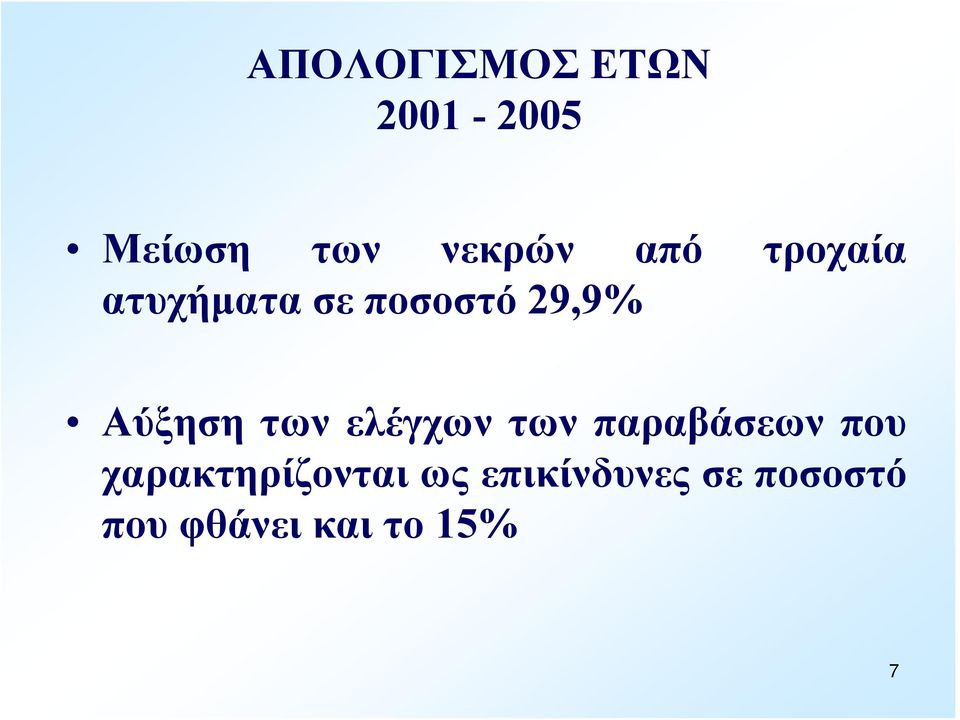 των ελέγχων των παραβάσεων που χαρακτηρίζονται