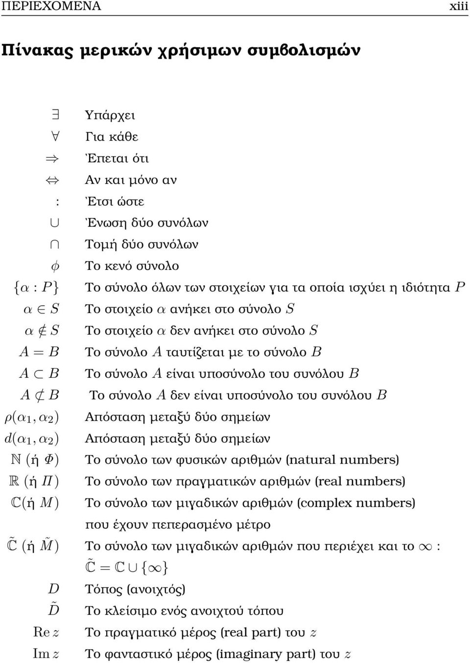 σύνολο A ταυτίζεται µε το σύνολο B Το σύνολο A είναι υποσύνολο του συνόλου B Το σύνολο A δεν είναι υποσύνολο του συνόλου B Απόσταση µεταξύ δύο σηµείων Απόσταση µεταξύ δύο σηµείων Το σύνολο των