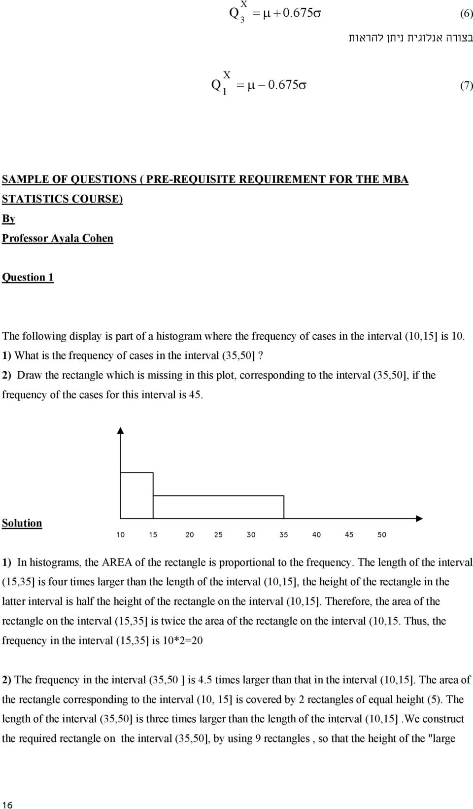 the interval (10,15] is 10. 1) What is the frequency of cases in the interval (35,50]?