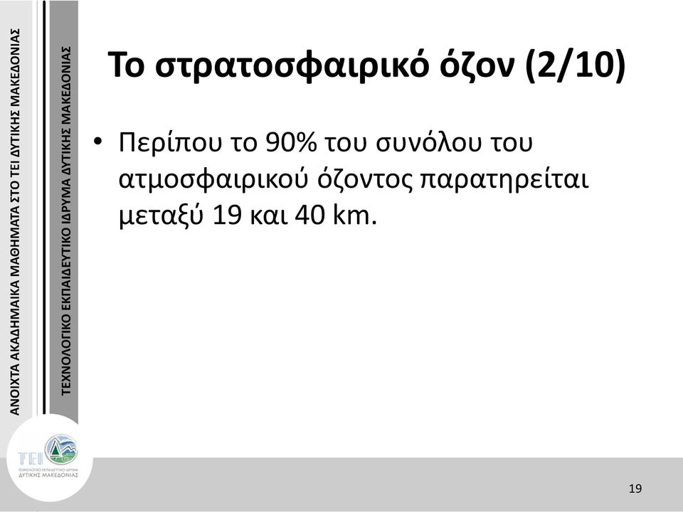 του ατμοσφαιρικού όζοντος