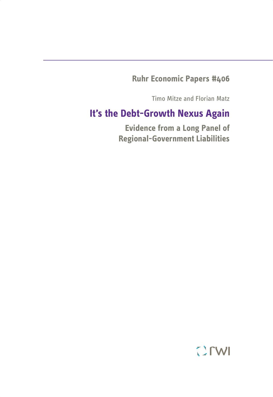 Debt-Growth Nexus Again Evidence