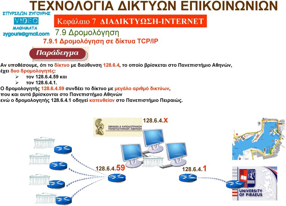 6.4.1. Ο δρομολογητής 128.6.4.59 συνδέει το δίκτυο με μεγάλο αριθμό δικτύων, που και αυτά