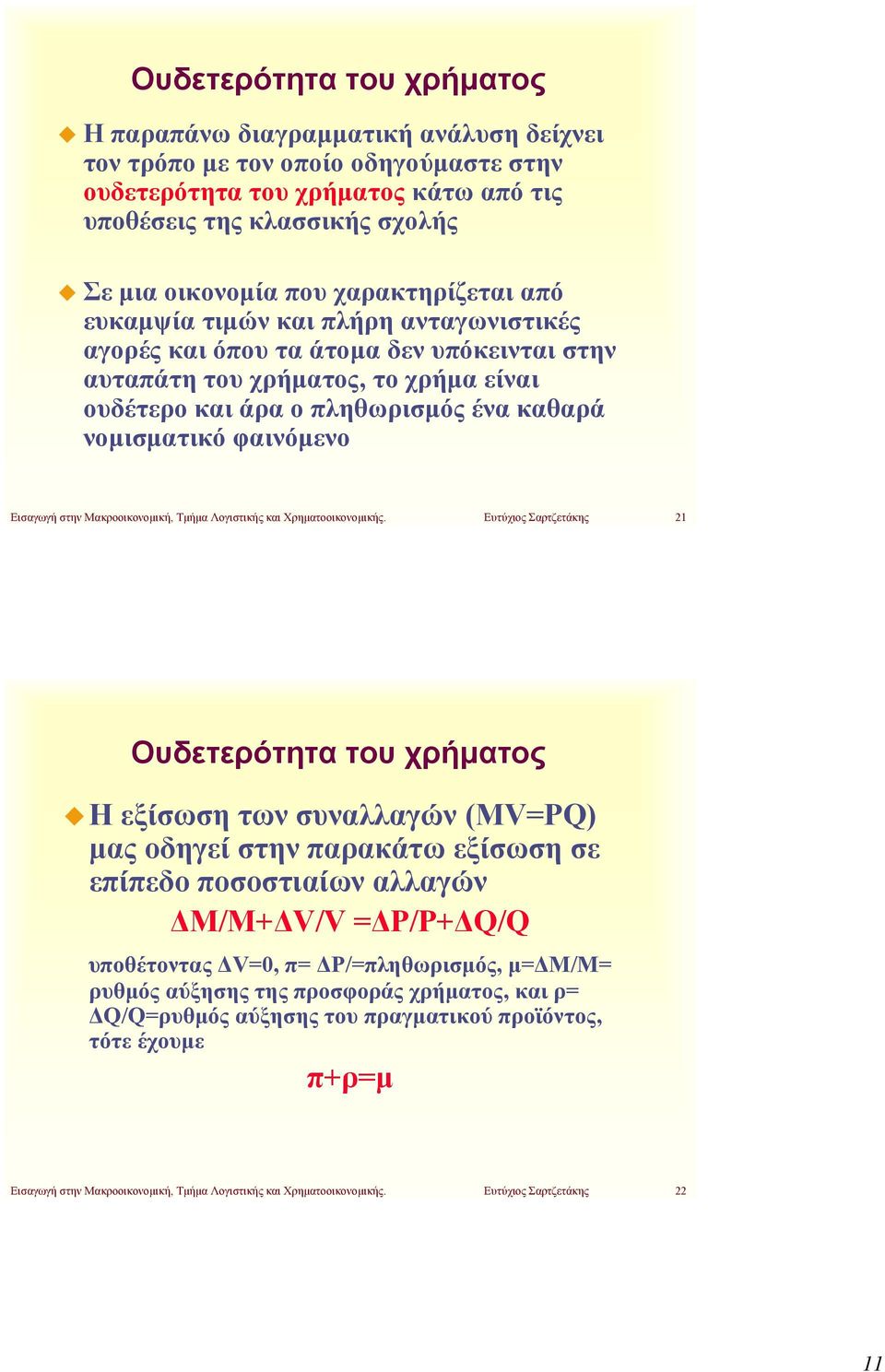 Μακροοικονομική, Τμήμα Λογιστικής και Χρηματοοικονομικής.
