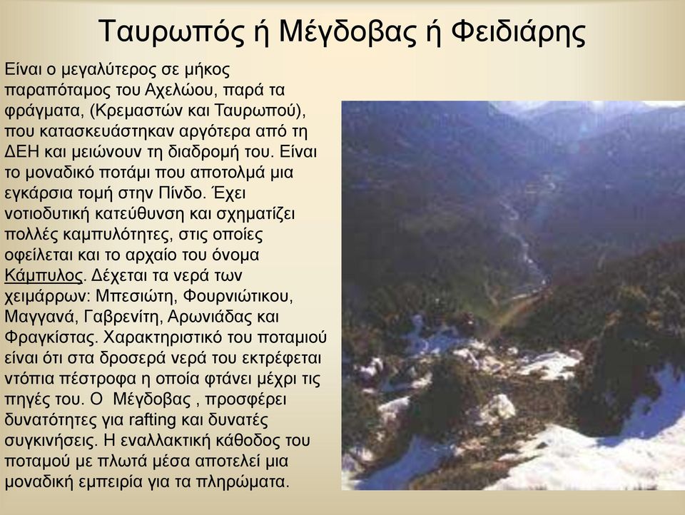Δέχεται τα νερά των χειμάρρων: Μπεσιώτη, Φουρνιώτικου, Μαγγανά, Γαβρενίτη, Αρωνιάδας και Φραγκίστας.