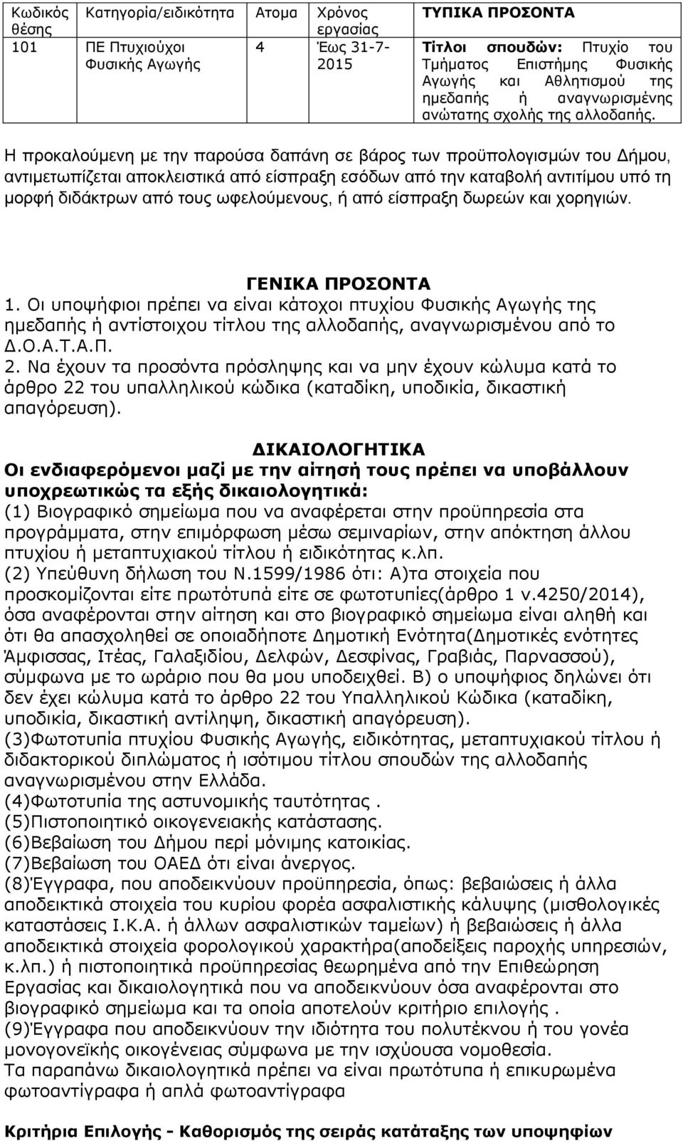 Η προκαλούμενη με την παρούσα δαπάνη σε βάρος των προϋπολογισμών του Δήμου, αντιμετωπίζεται αποκλειστικά από είσπραξη εσόδων από την καταβολή αντιτίμου υπό τη μορφή διδάκτρων από τους ωφελούμενους, ή