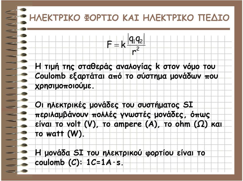 Οι ηλεκτρικές μονάδες του συστήματος SI περιλαμβάνουν πολλές γνωστές μονάδες, όπως