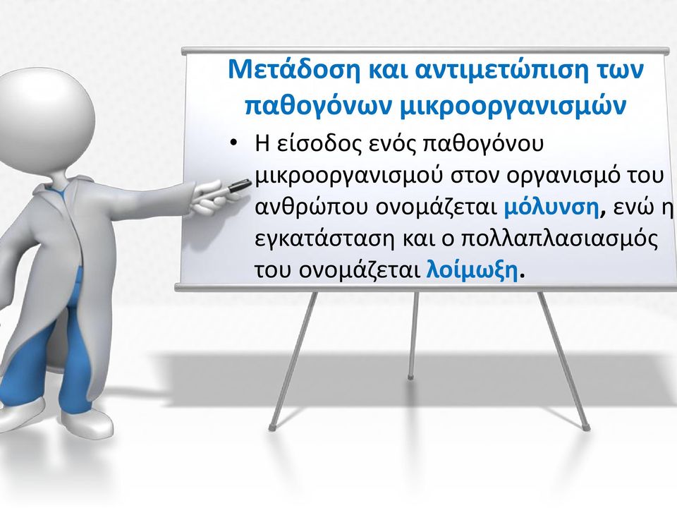μικροοργανισμού στον οργανισμό του ανθρώπου