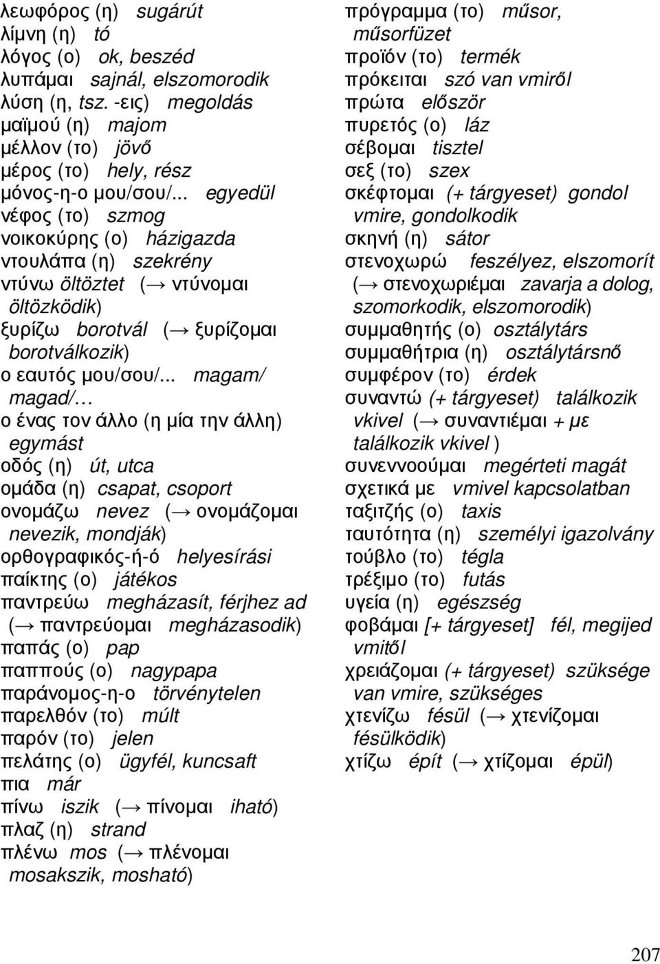.. magam/ magad/ ο ένας τον άλλο (η µία την άλλη) egymást οδός (η) út, utca οµάδα (η) csapat, csoport ονοµάζω nevez ( ονοµάζοµαι nevezik, mondják) ορθογραφικός-ή-ό helyesírási παίκτης (ο) játékos