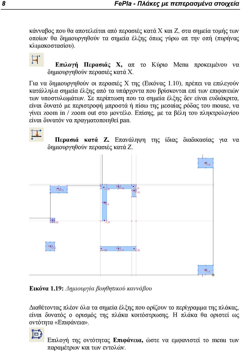 10), πρέπει να επιλεγούν κατάλληλα σημεία έλξης από τα υπάρχοντα που βρίσκονται επί των επιφανειών των υποστυλωμάτων.