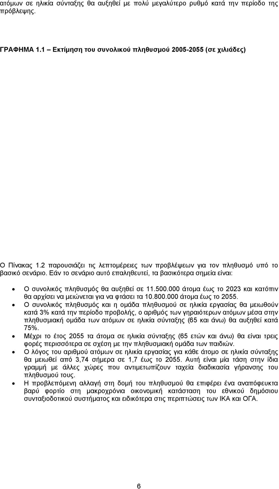 000 άτομα έως το 2023 και κατόπιν θα αρχίσει να μειώνεται για να φτάσει τα 10.800.000 άτομα έως το 2055.